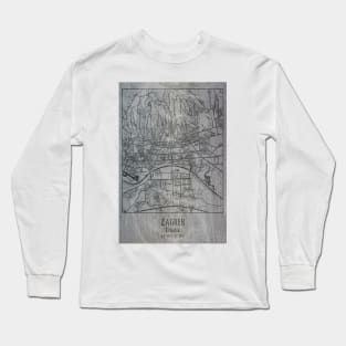 Zagreb, Croatia, city map Long Sleeve T-Shirt